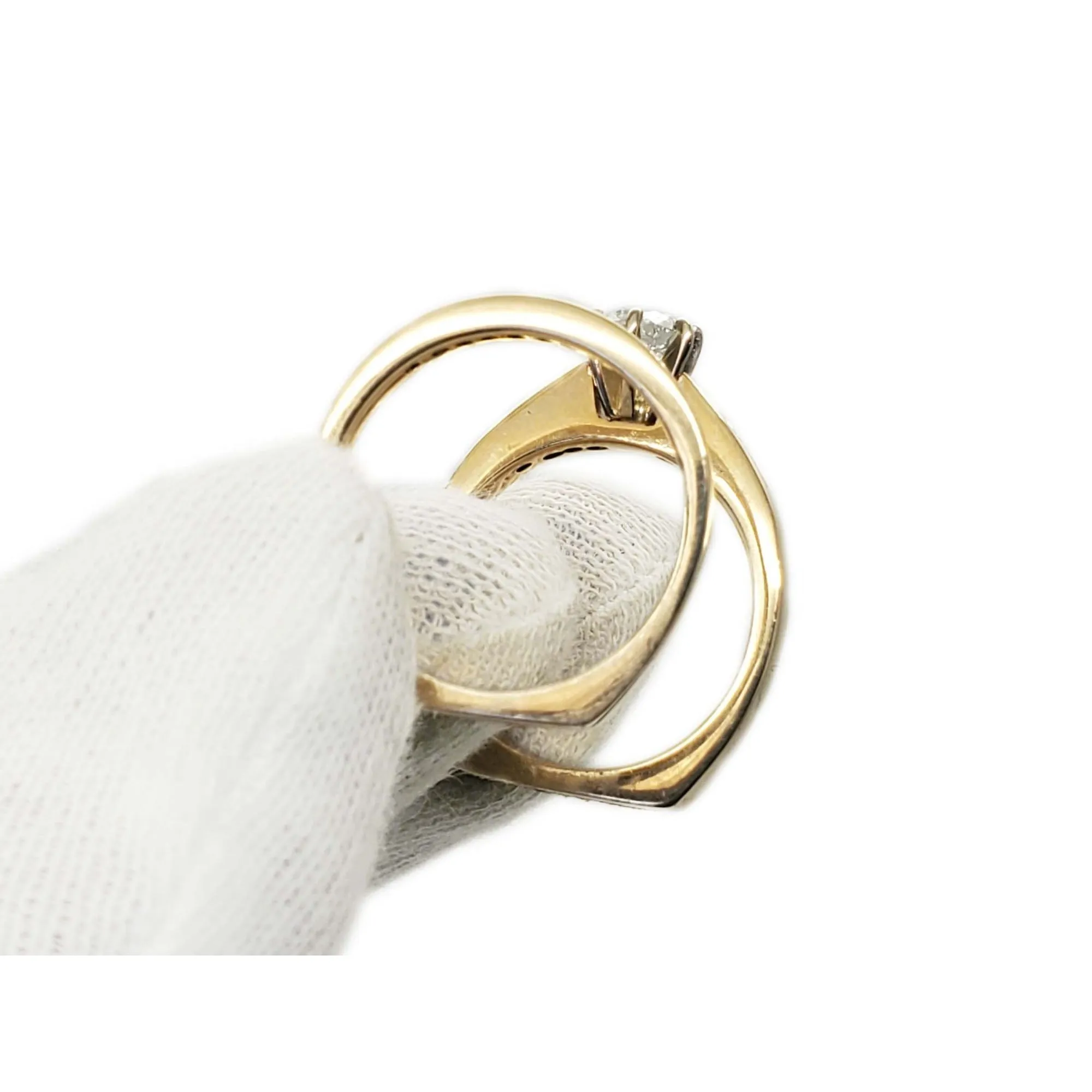 1.06 ctw Natural Diamond Euro Shank Engagement Set 14k Gold Size 8
