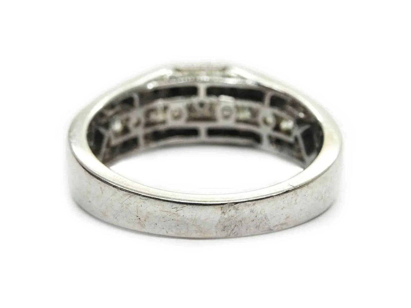 1.10ct tw Natural Diamond Bridal Band Ring 14k White Gold Size 7.25 DDG IGL