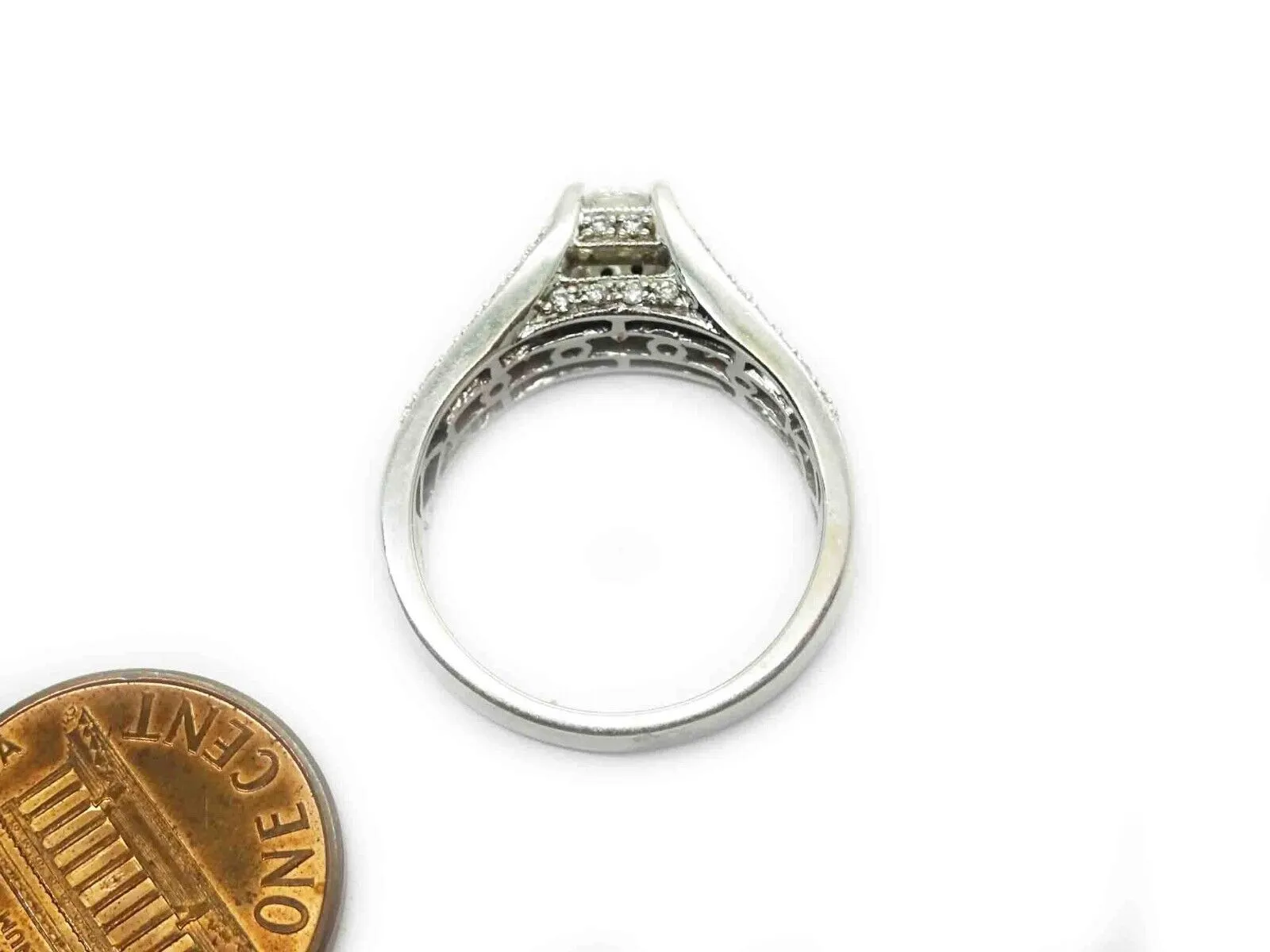 1.10ct tw Natural Diamond Bridal Band Ring 14k White Gold Size 7.25 DDG IGL