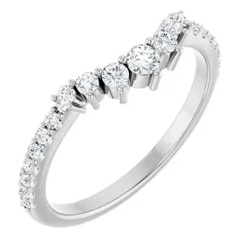14k Gold 1/3 CTW Natural Diamond Contour Band