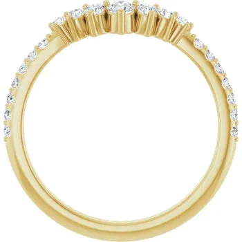 14k Gold 1/3 CTW Natural Diamond Contour Band