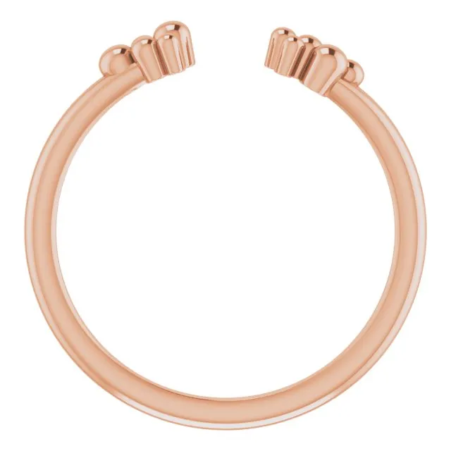 14K Gold Beaded Negative Space Ring