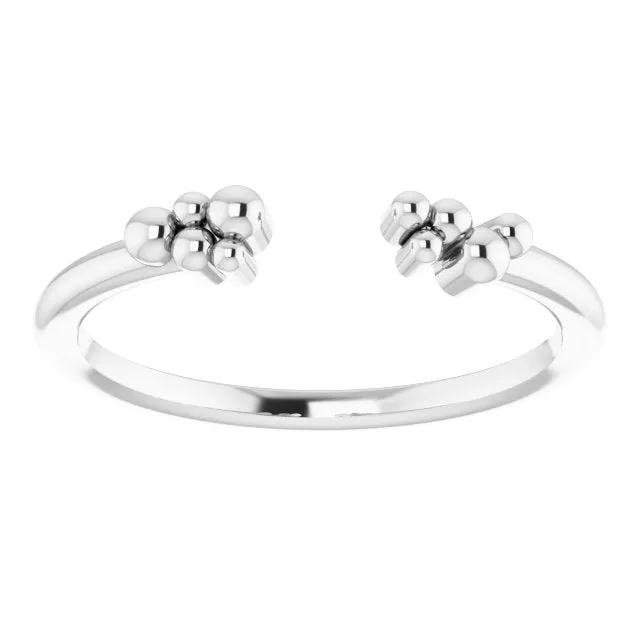 14K Gold Beaded Negative Space Ring