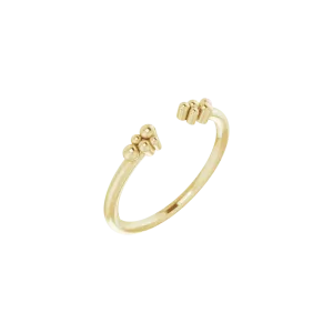 14K Gold Beaded Negative Space Ring
