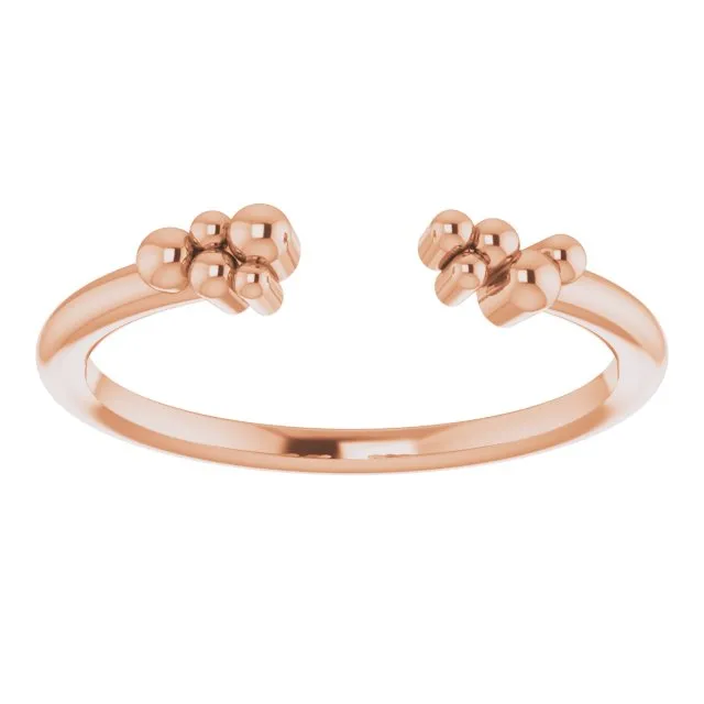 14K Gold Beaded Negative Space Ring