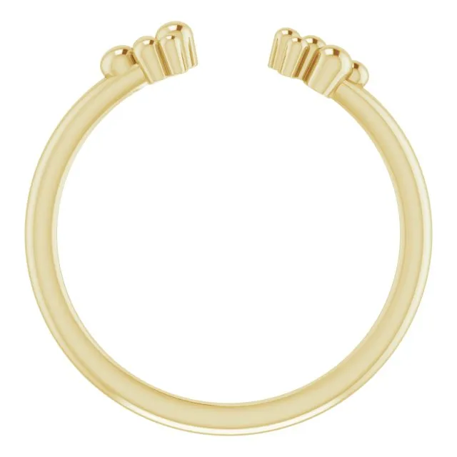14K Gold Beaded Negative Space Ring