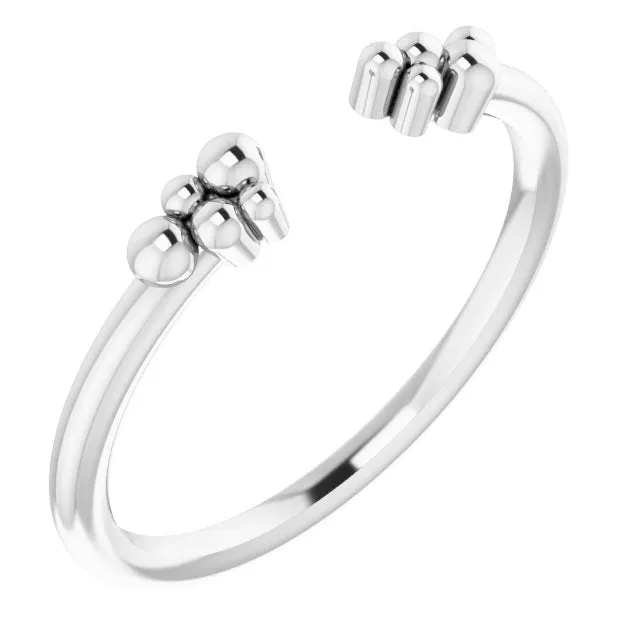 14K Gold Beaded Negative Space Ring