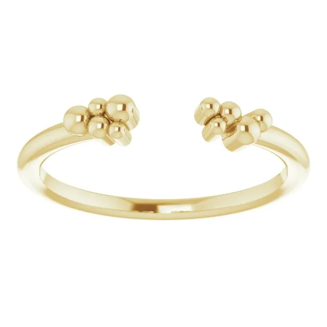 14K Gold Beaded Negative Space Ring