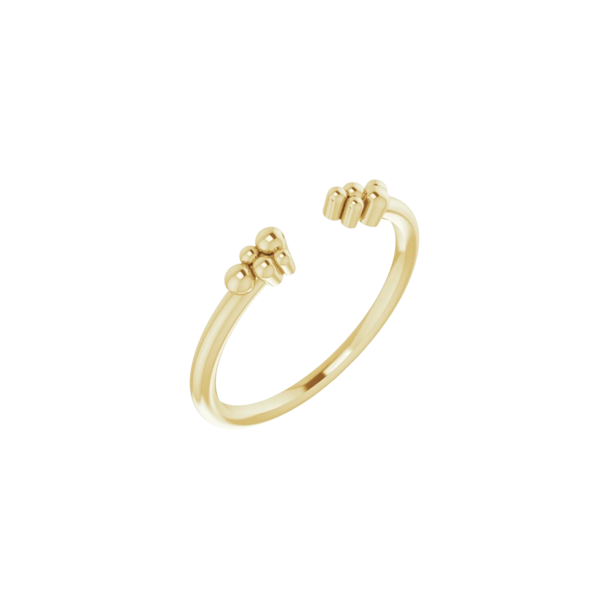 14K Gold Beaded Negative Space Ring