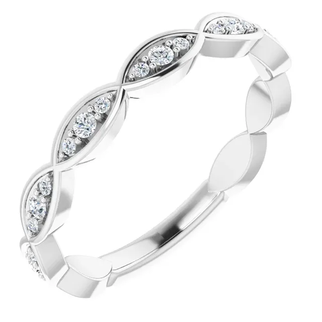 14k Gold VS Clarity Diamond Infinity-Inspired Wedding Band