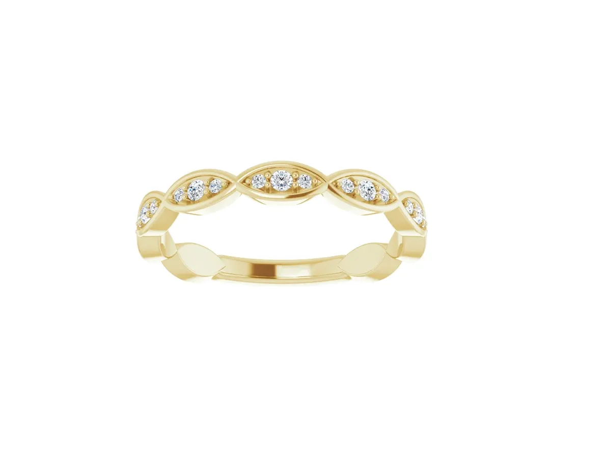 14k Gold VS Clarity Diamond Infinity-Inspired Wedding Band