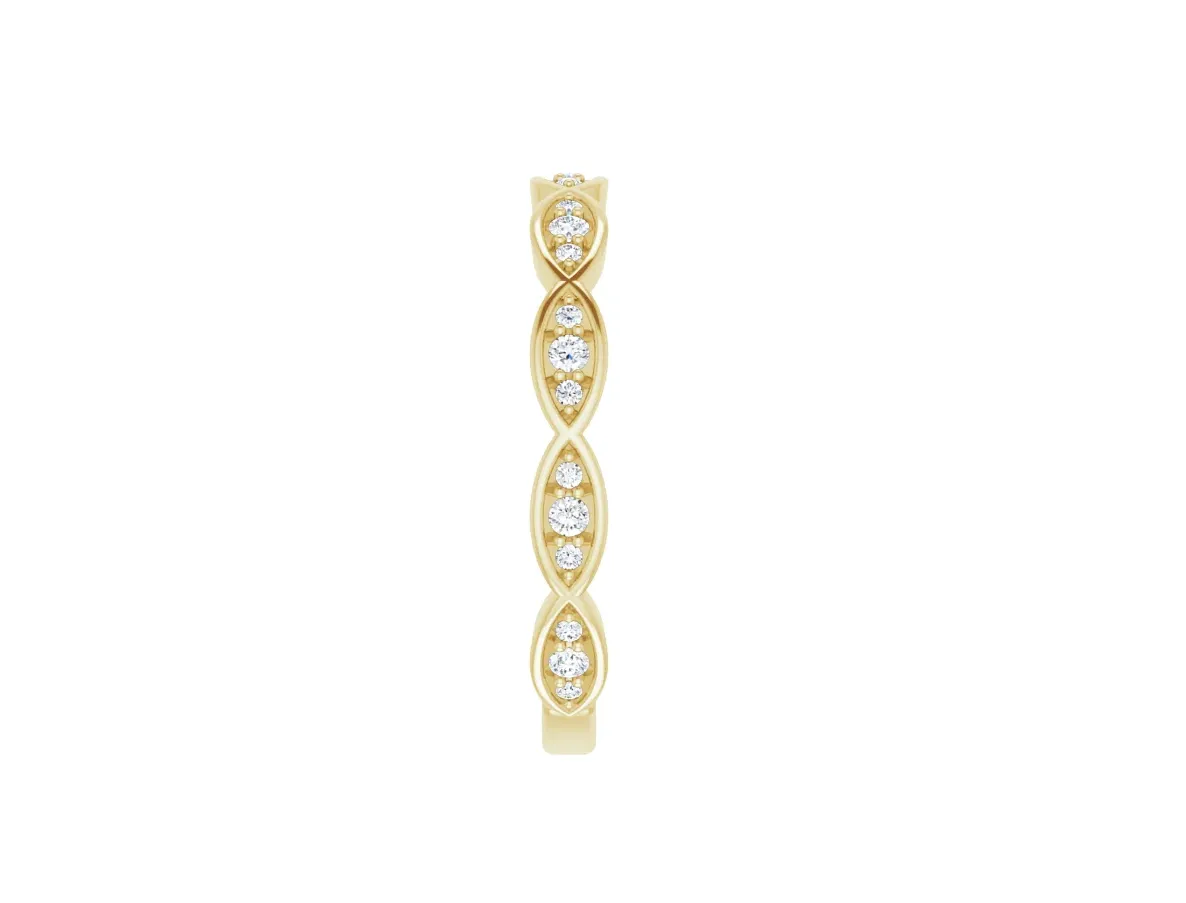 14k Gold VS Clarity Diamond Infinity-Inspired Wedding Band