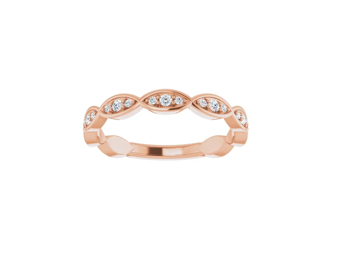 14k Gold VS Clarity Diamond Infinity-Inspired Wedding Band