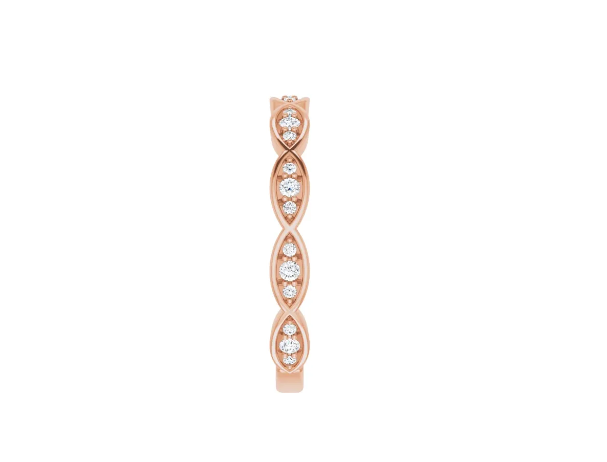 14k Gold VS Clarity Diamond Infinity-Inspired Wedding Band