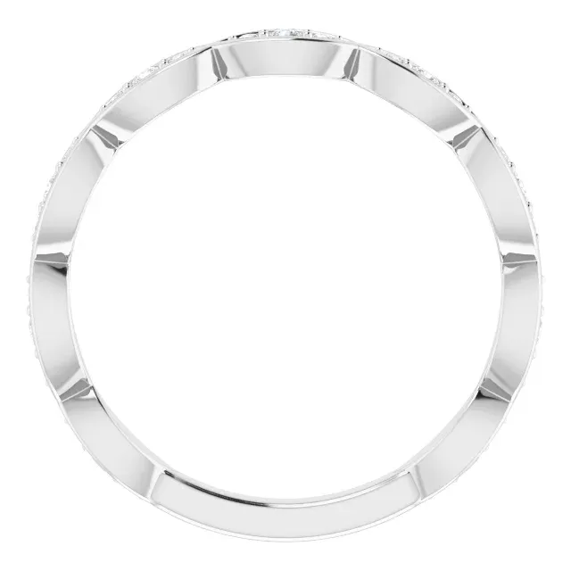 14k Gold VS Clarity Diamond Infinity-Inspired Wedding Band