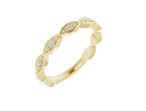 14k Gold VS Clarity Diamond Infinity-Inspired Wedding Band