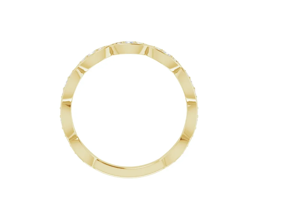 14k Gold VS Clarity Diamond Infinity-Inspired Wedding Band