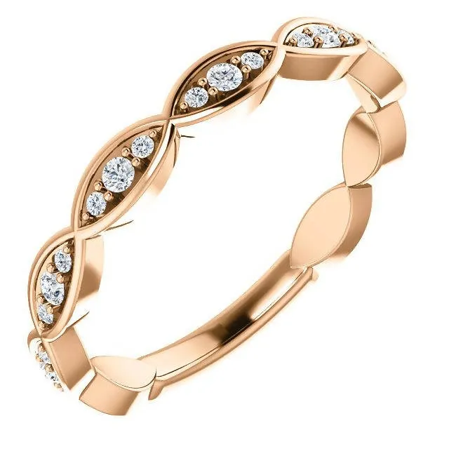 14k Gold VS Clarity Diamond Infinity-Inspired Wedding Band