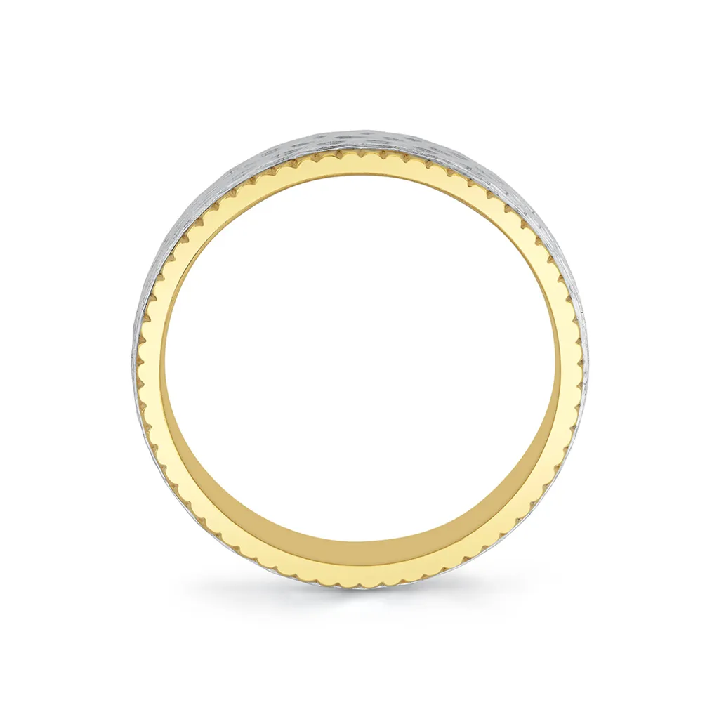 14K White And Yellow Gold 6mm Straight Band