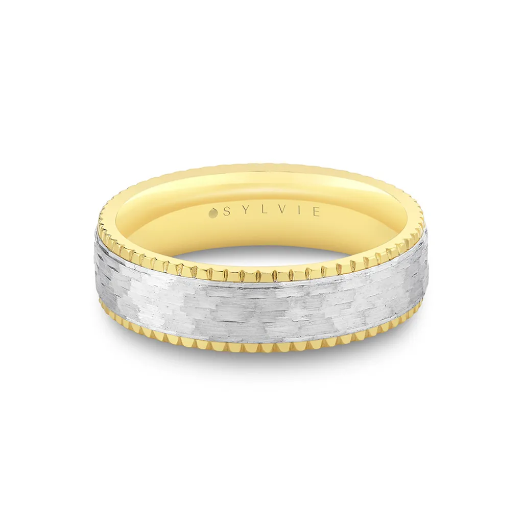 14K White And Yellow Gold 6mm Straight Band