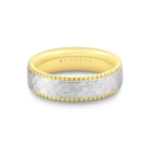 14K White And Yellow Gold 6mm Straight Band