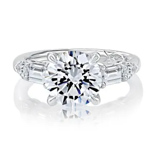 14K White Gold Five Stone Diamond Engagement Ring
