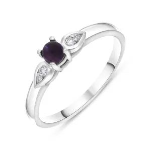 18ct White Gold Blue John 0.07ct Diamond Pear Shoulder Ring