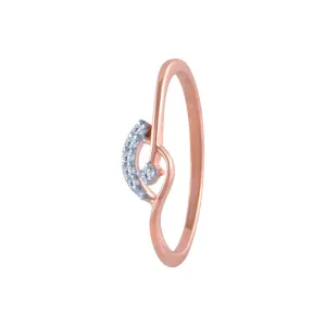 18k (750) Rose Gold And Diamond Ring For Women