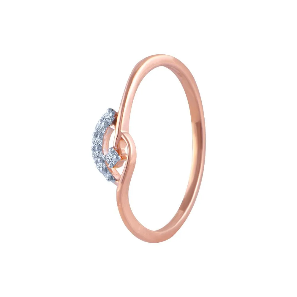 18k (750) Rose Gold And Diamond Ring For Women