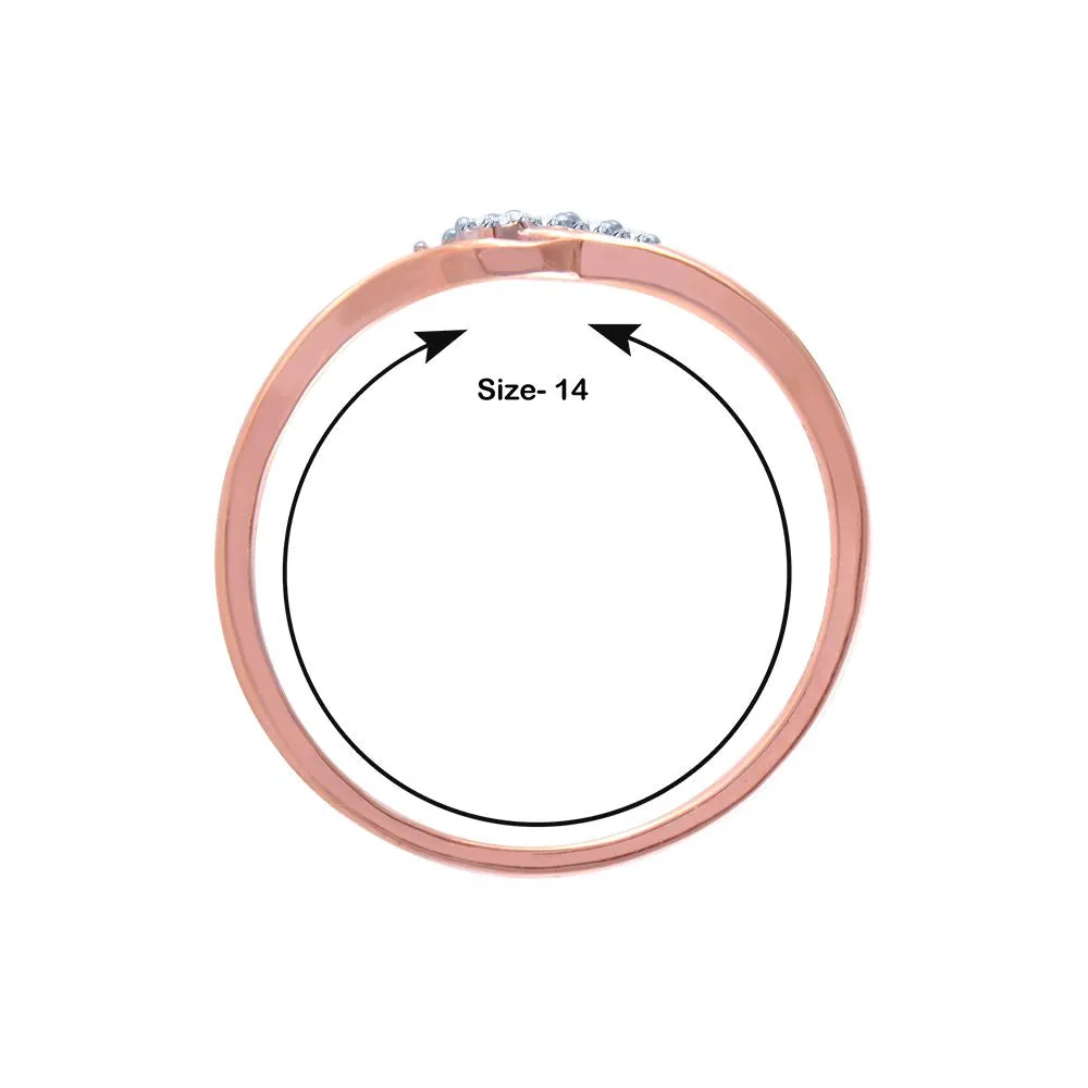 18k (750) Rose Gold And Diamond Ring For Women