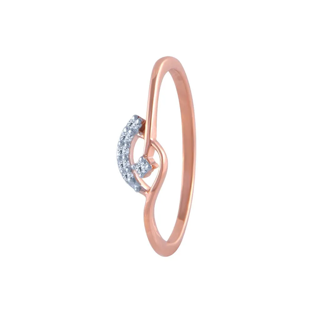 18k (750) Rose Gold And Diamond Ring For Women