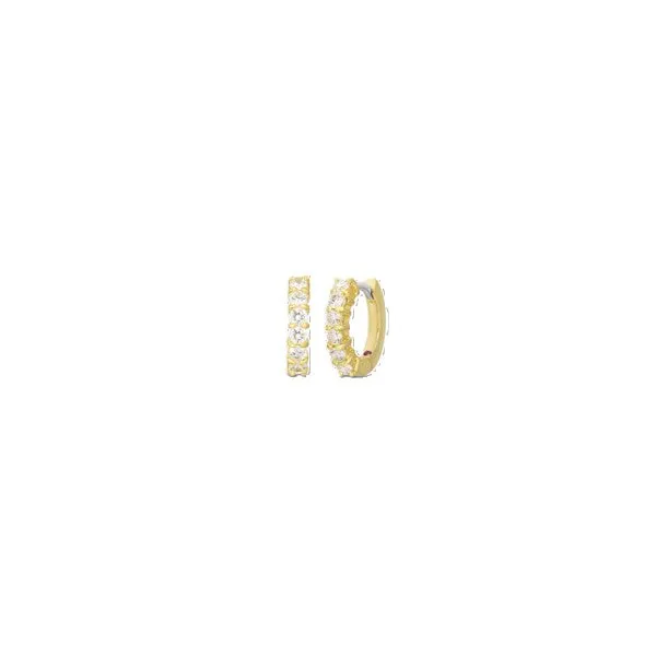 18K GOLD HUGGY DIAMOND EARRINGS