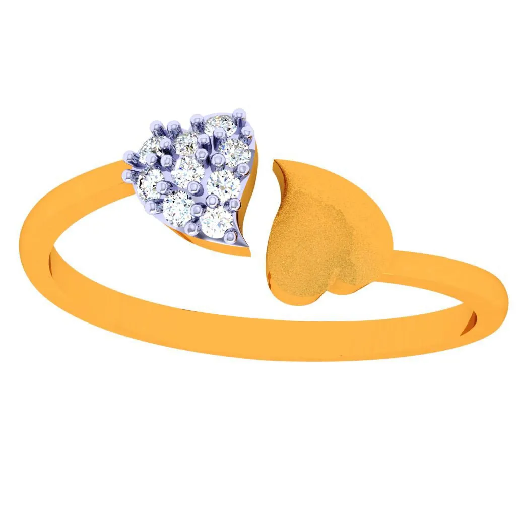 18k Little Heart Connection Diamond Ring