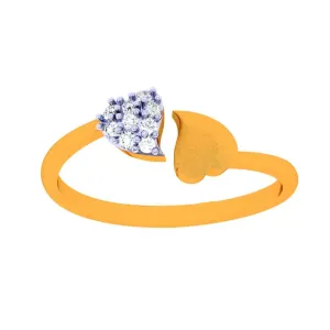 18k Little Heart Connection Diamond Ring