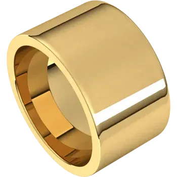 18K Yellow Gold 12 mm Flat Shape Comfort Fit Band