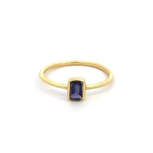 18K Yellow Gold Vermeil Iolite Classic Ring