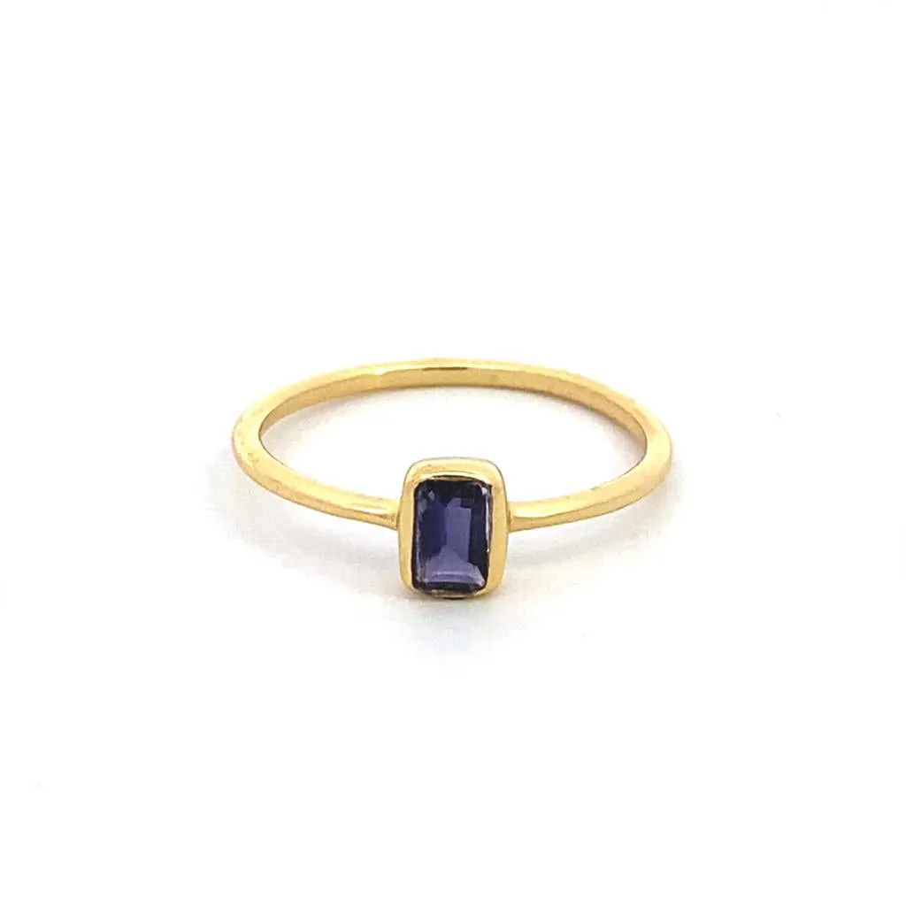 18K Yellow Gold Vermeil Iolite Classic Ring