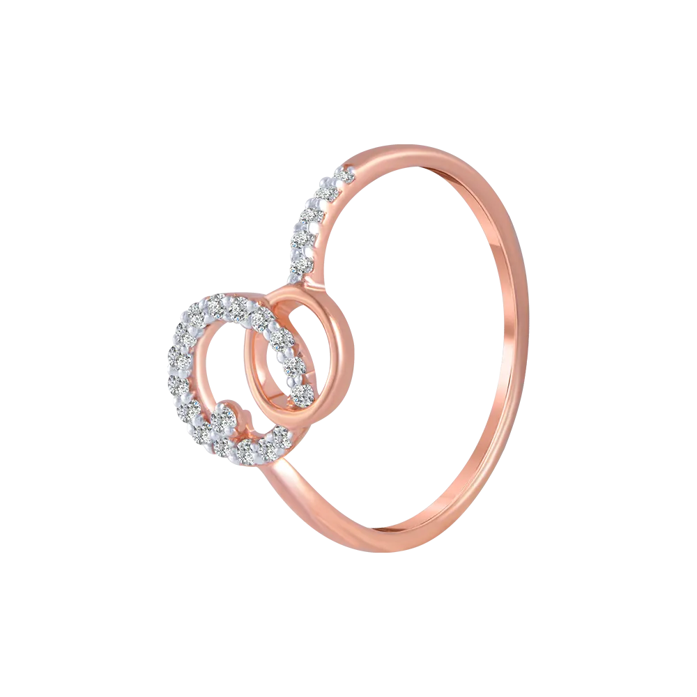 18KT (750) Rose Gold And Diamond Ring For Women