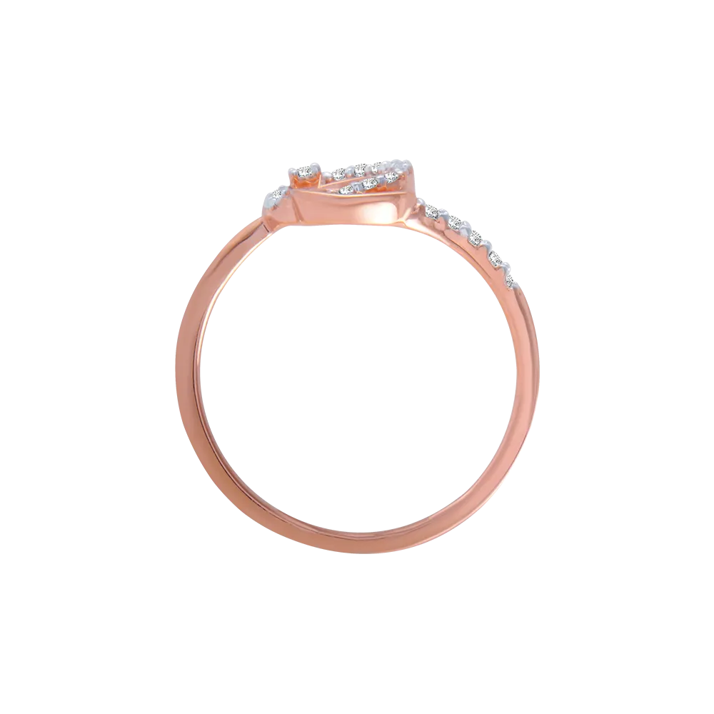18KT (750) Rose Gold And Diamond Ring For Women