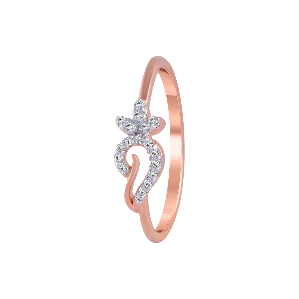 18KT (750) Rose Gold And Diamond Ring For Women
