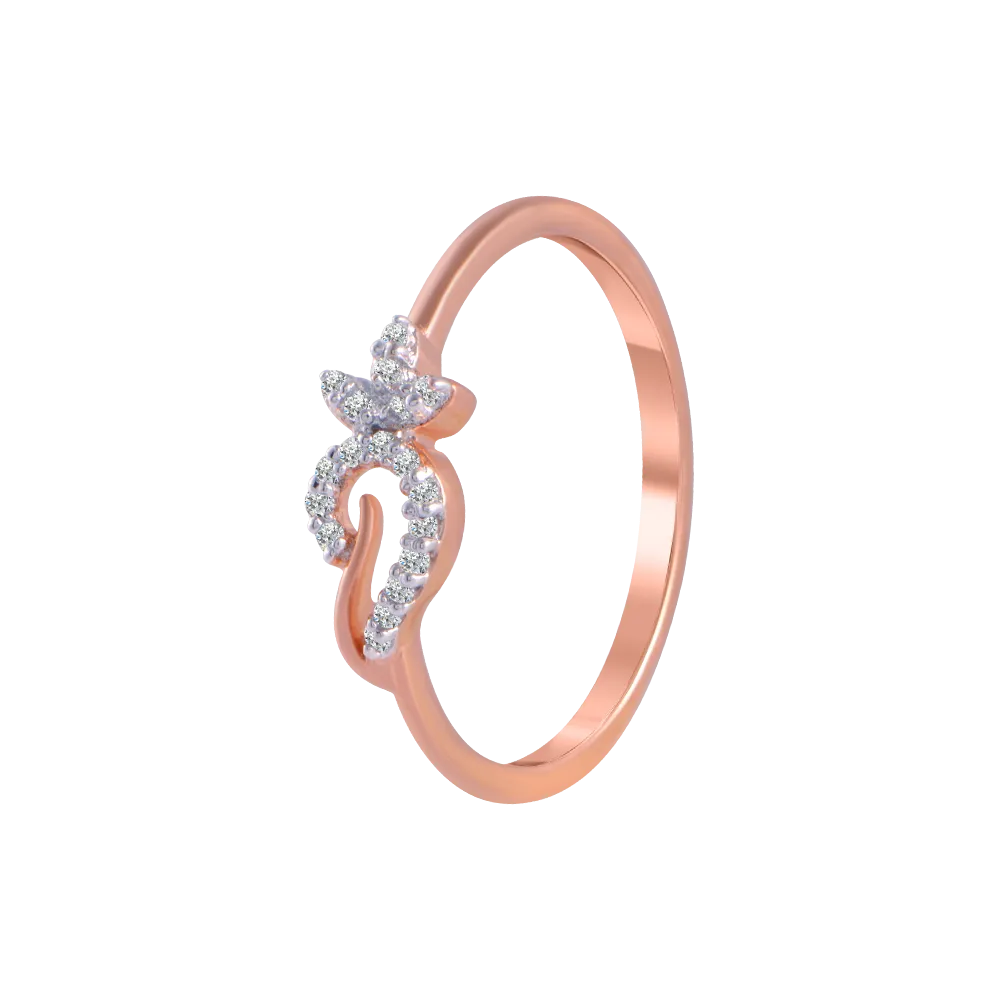 18KT (750) Rose Gold And Diamond Ring For Women