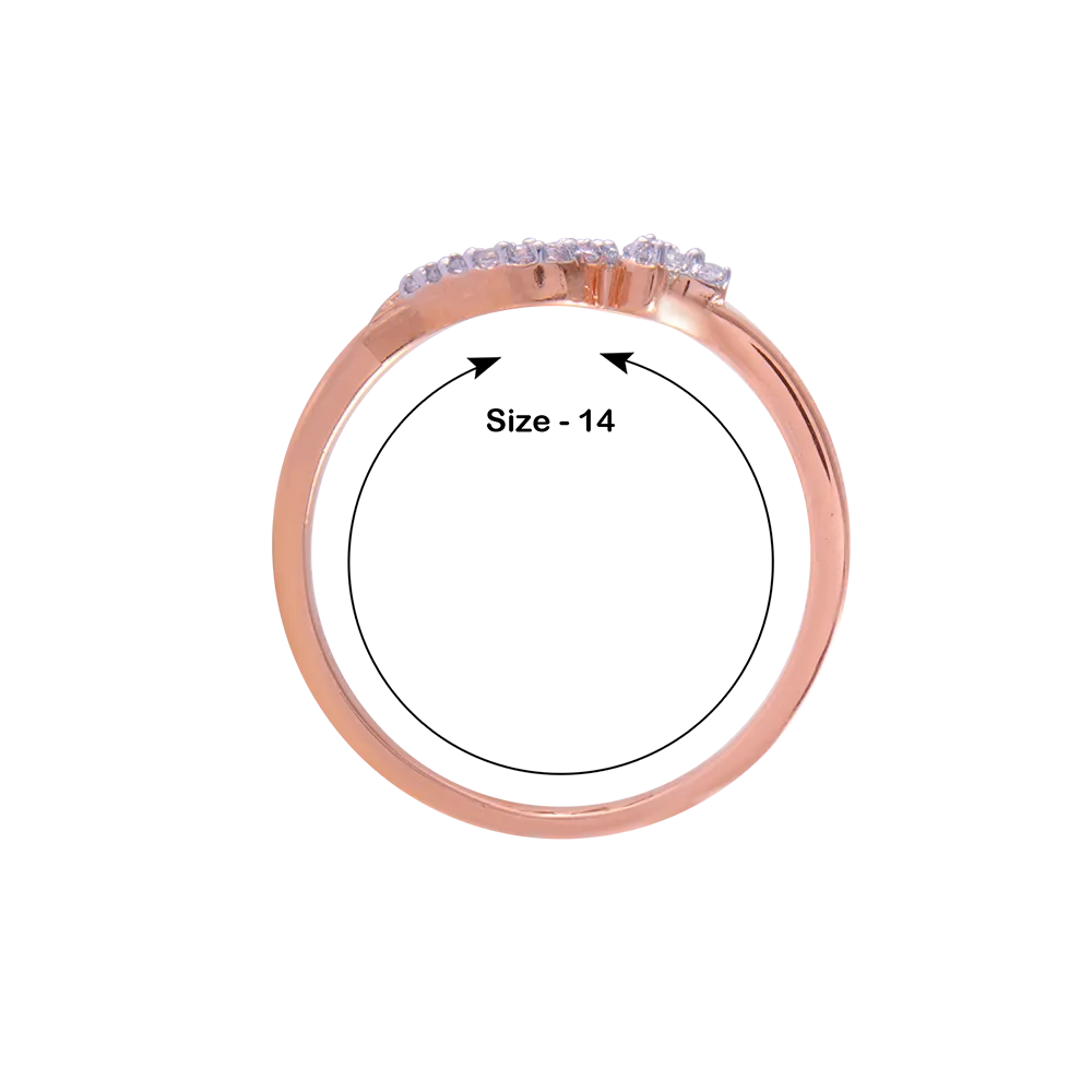 18KT (750) Rose Gold And Diamond Ring For Women