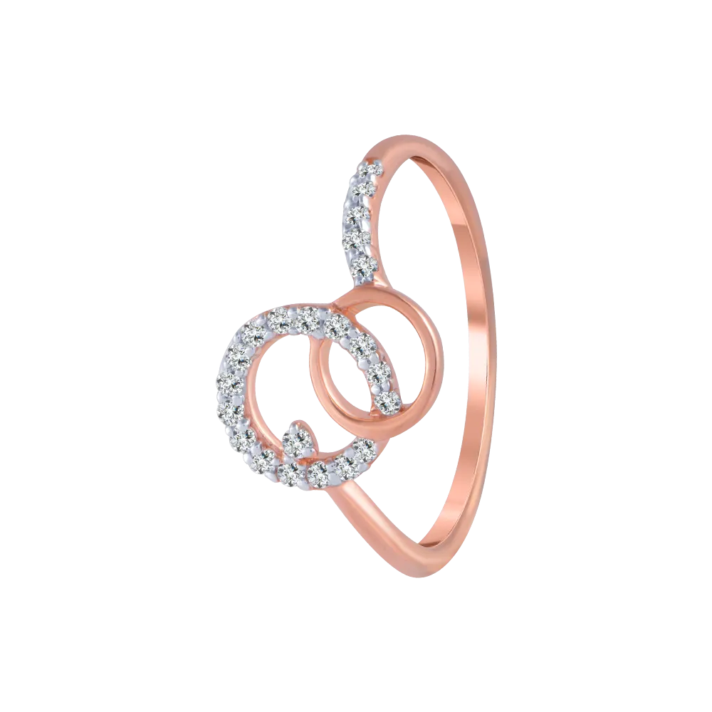 18KT (750) Rose Gold And Diamond Ring For Women