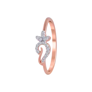 18KT (750) Rose Gold And Diamond Ring For Women