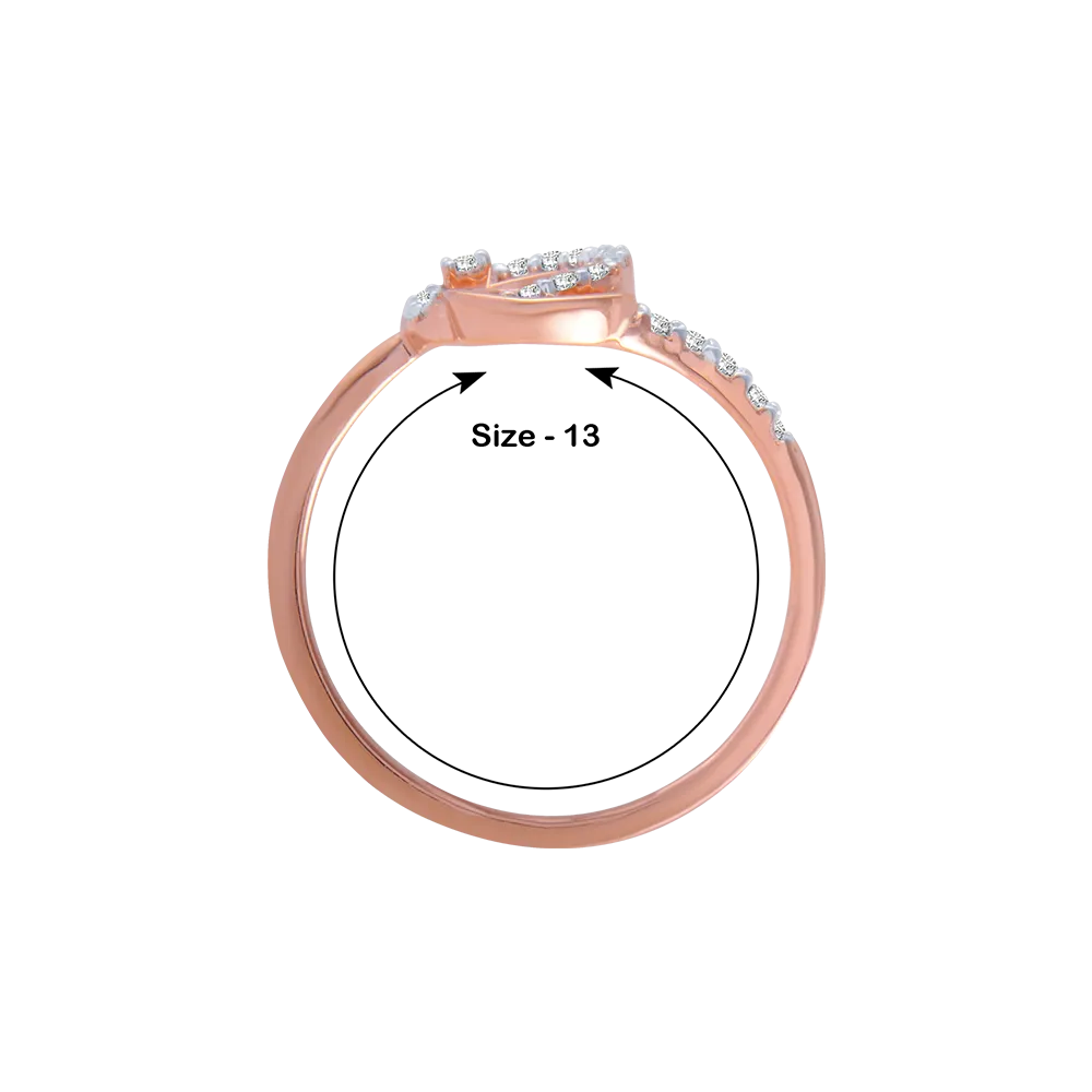 18KT (750) Rose Gold And Diamond Ring For Women