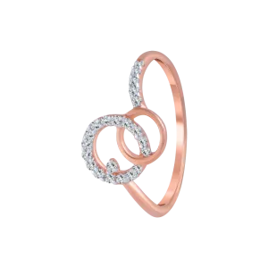 18KT (750) Rose Gold And Diamond Ring For Women