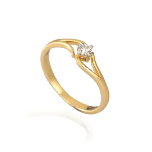 18KT (750) Yellow Gold And Diamond Ring For Women