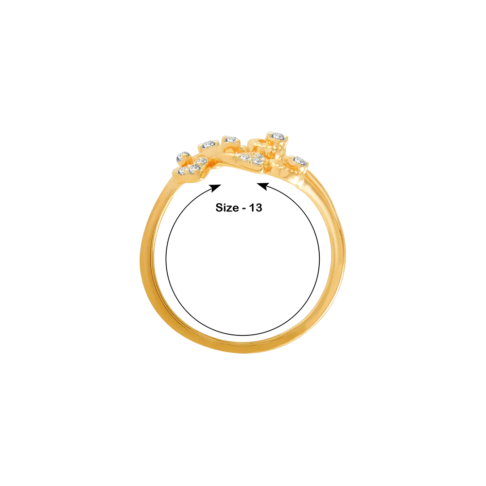 18KT (750) Yellow Gold And Diamond Ring For Women