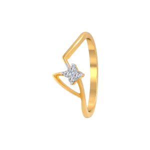 18KT (750) Yellow Gold And Diamond Ring For Women