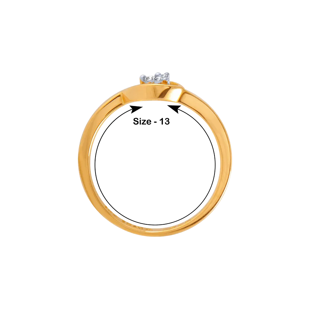 18KT (750) Yellow Gold And Diamond Ring For Women